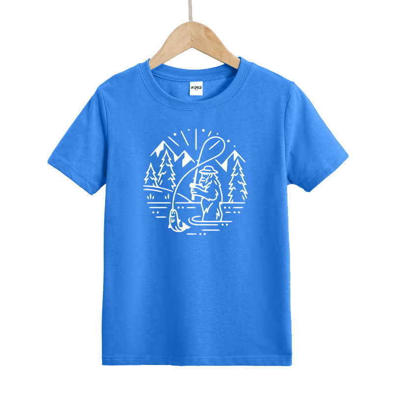 Bigfoot Fishing Kids T-Shirt