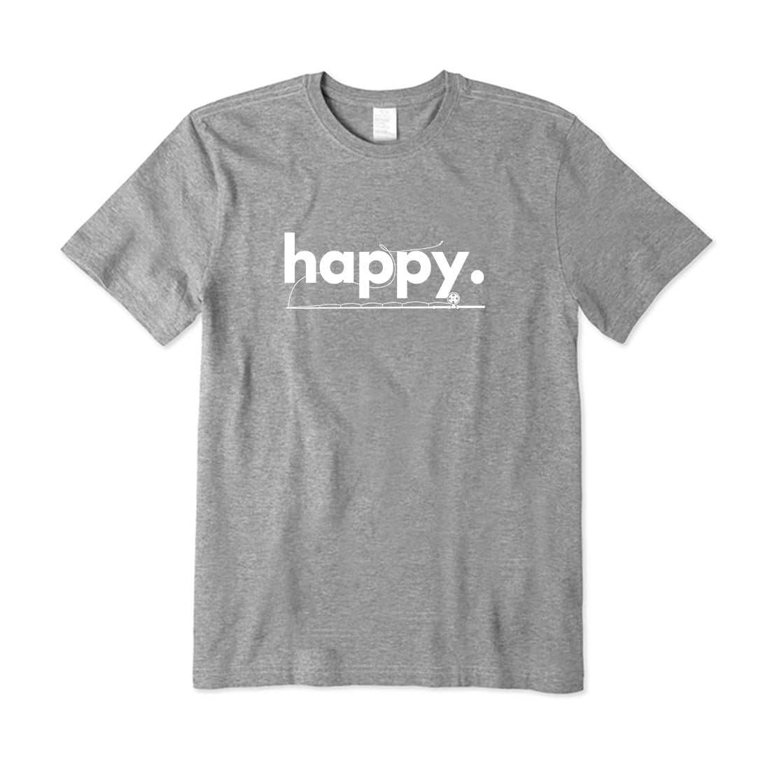 Happy with Fishing Rod T-Shirt