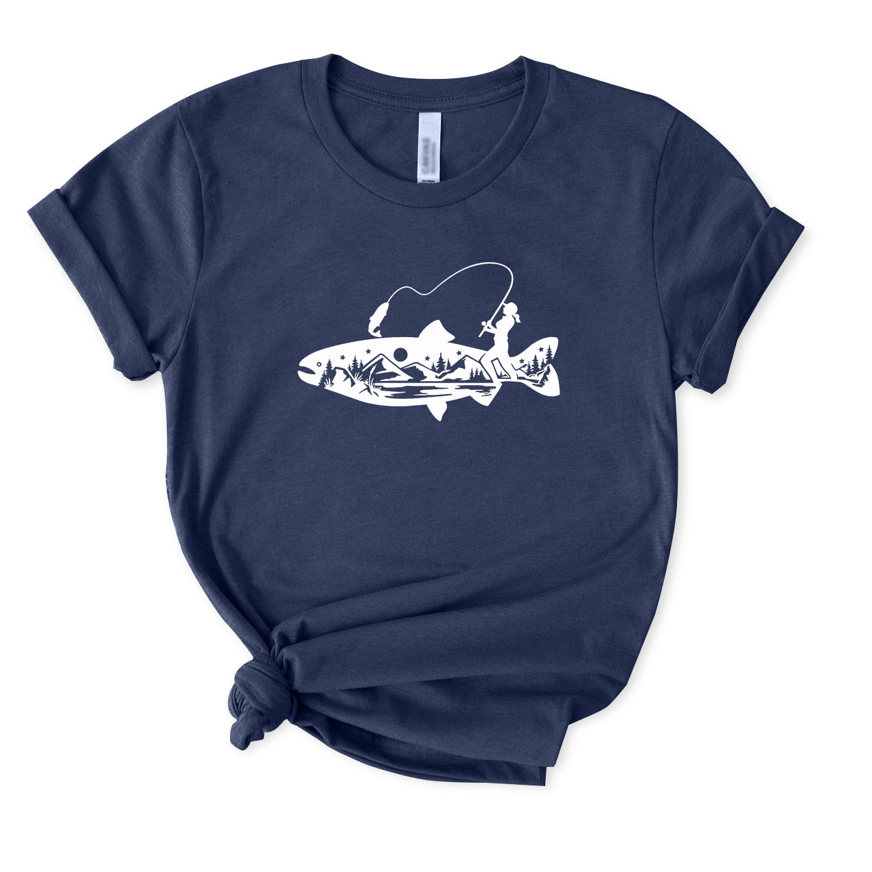 Woman Fishing Salmon T-Shirt for Women