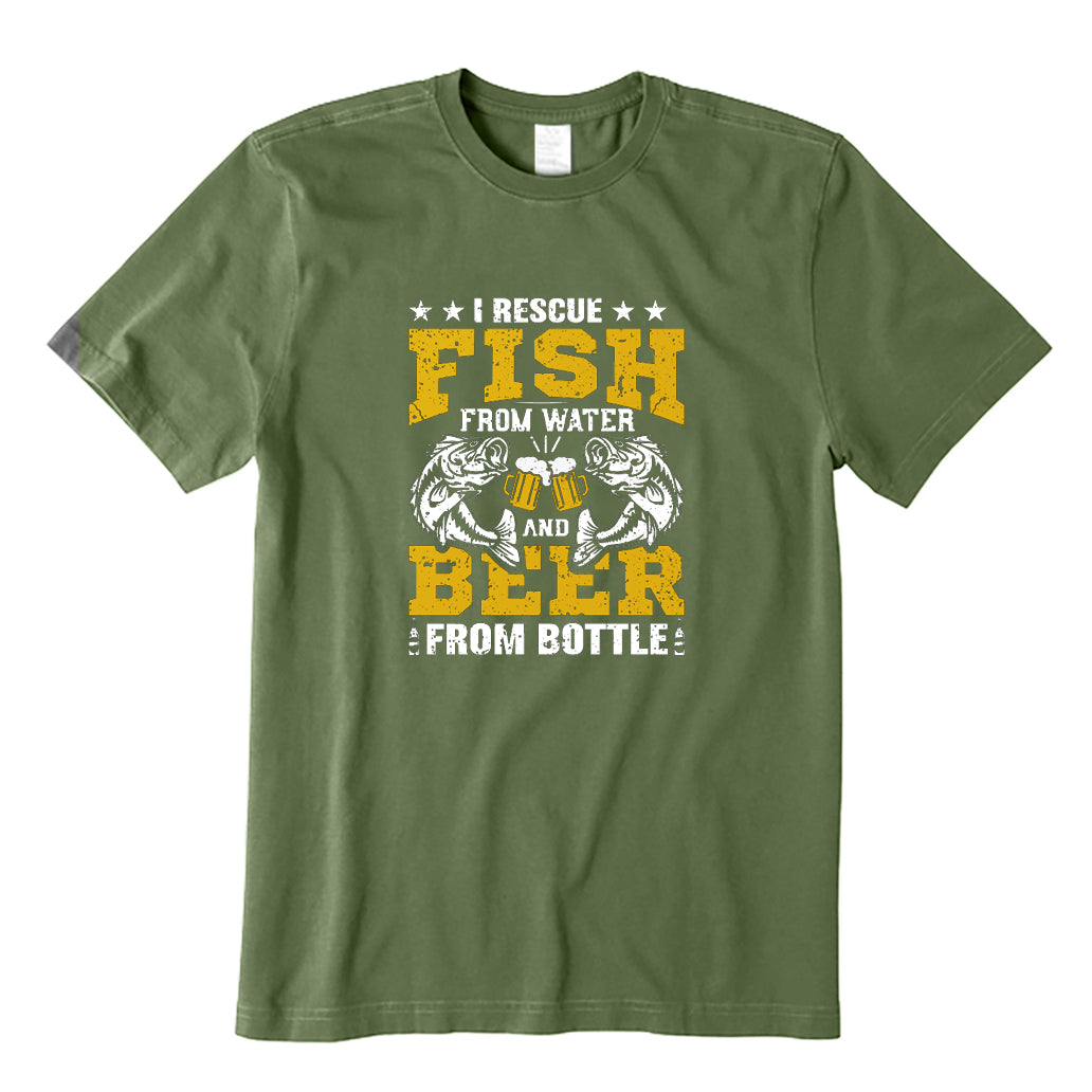 I Rescue Fish From Water and Beer From Bottle T-Shirt