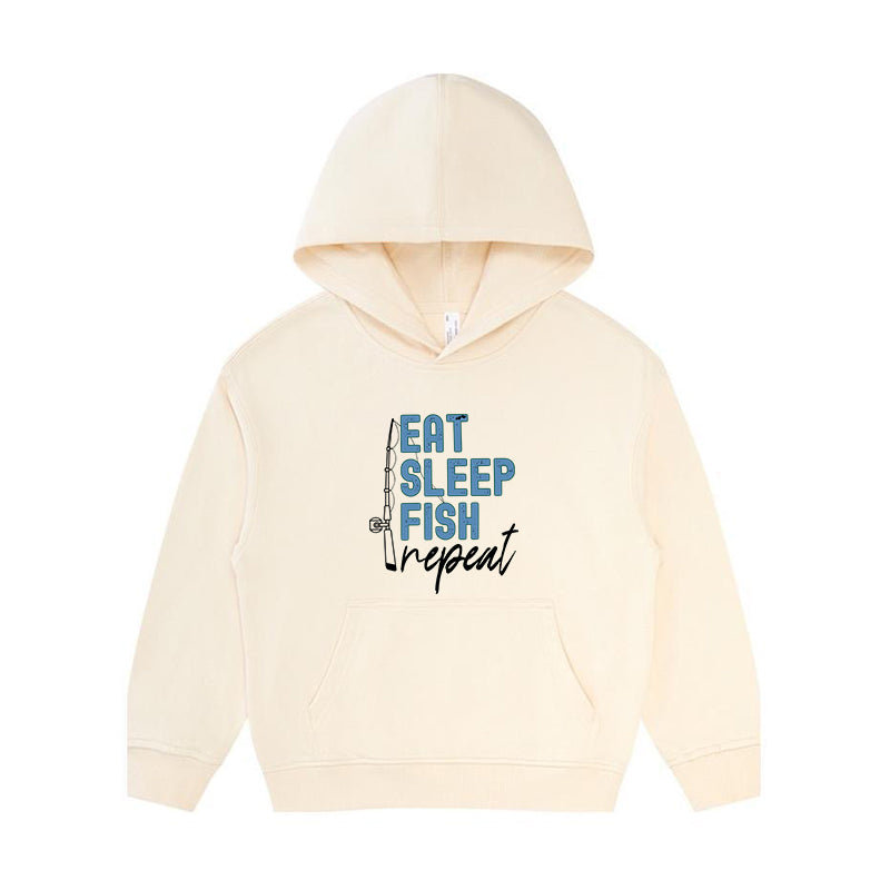 Eat Sleep Fish Repeat Kid's Hoodie