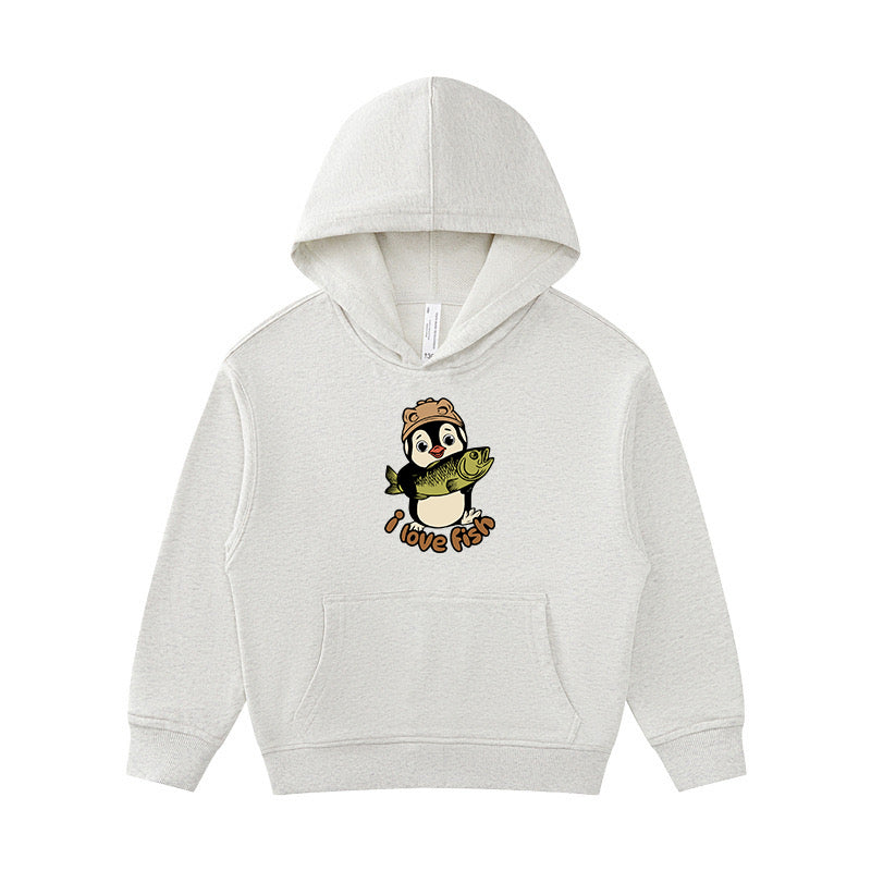 Penguins love fish Kid's Hoodie