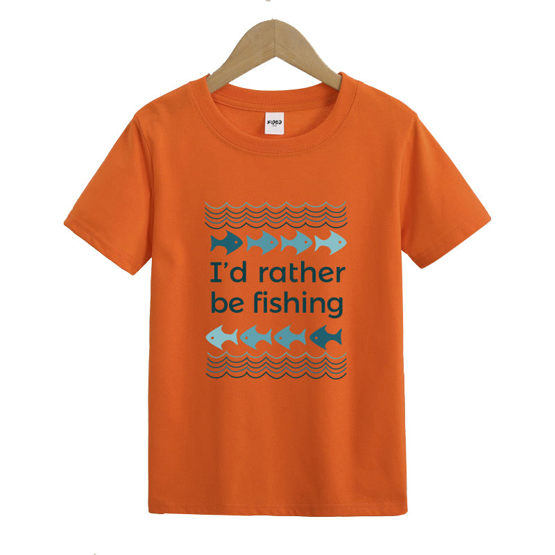 I'd Rather Be Fishing Kids T-Shirt