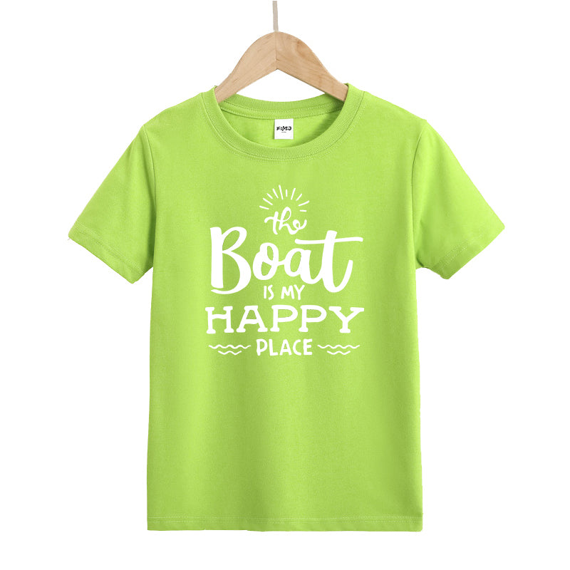 The Boat Is My Happy Place Kid's T-Shirts