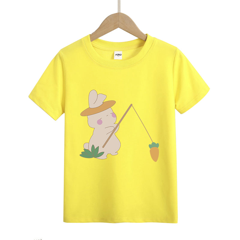 Rabbit Fishing Kid's T-Shirts