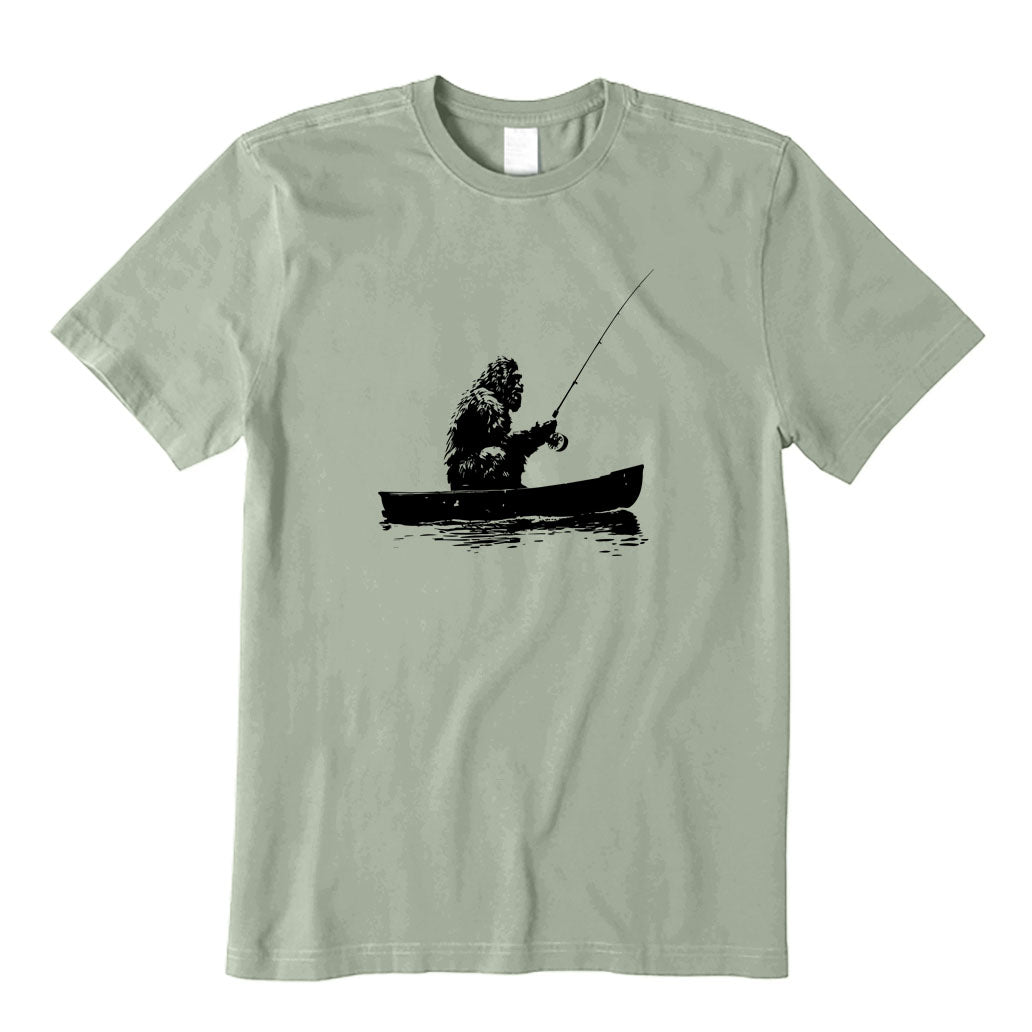 Bigfoot Fishing on Boat T-Shirt