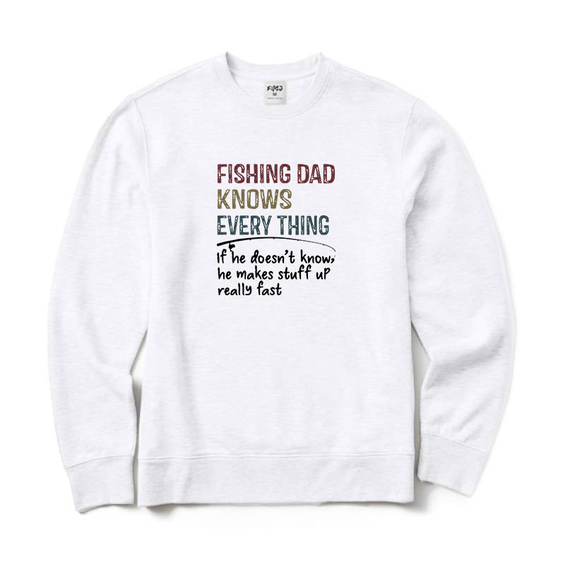 Fishing Dad Knows Every Thing Crewneck Sweatshirt