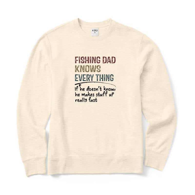 Fishing Dad Knows Every Thing Crewneck Sweatshirt