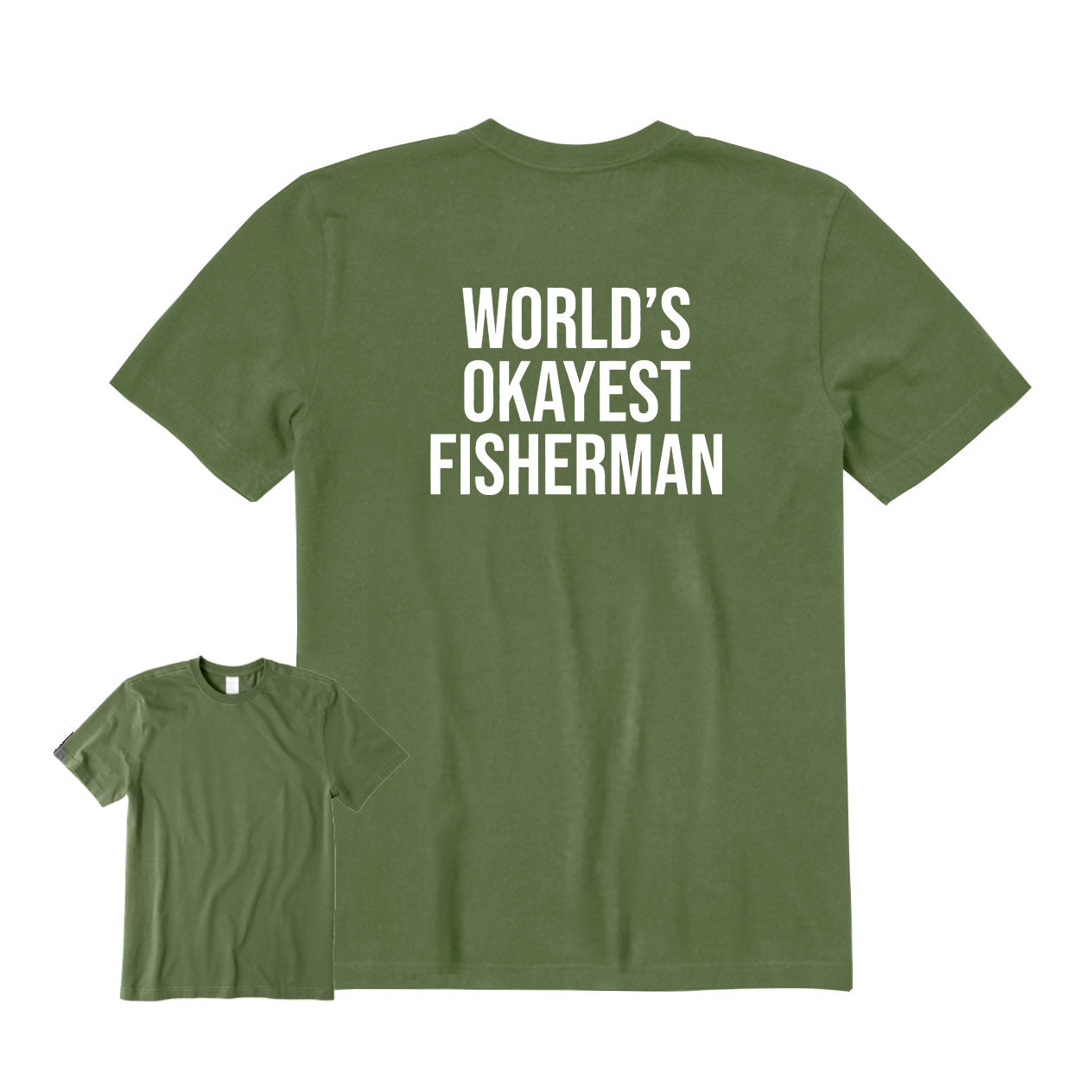 World's Okayest Fisherman Back Graphic T-Shirt