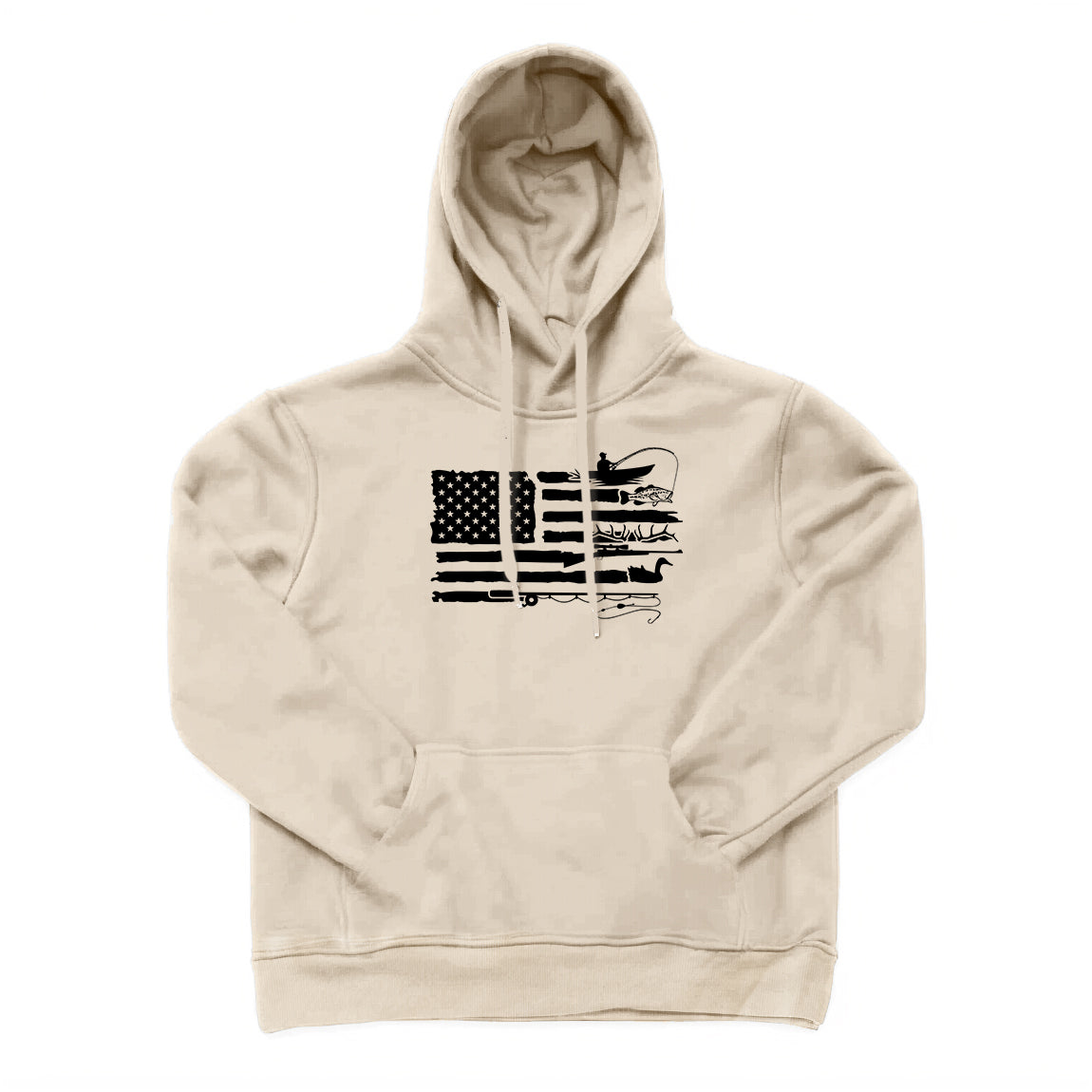 FISHING AND HUNTING AMERICAN FLAG Hoodie