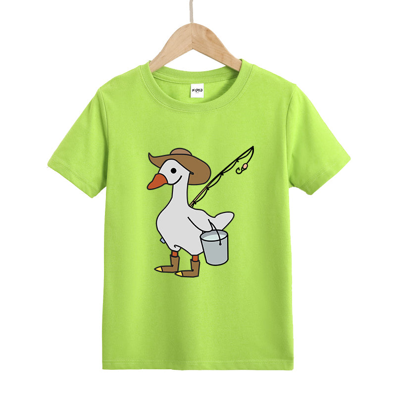 SILLY GOOSE GONE FISHING Kids T-Shirt