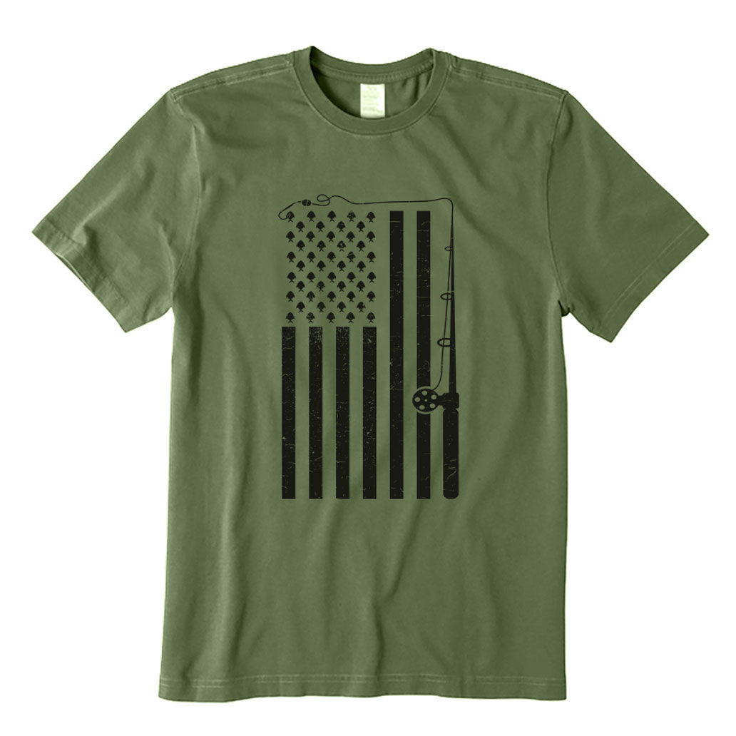 Fishing American Flag T-Shirt