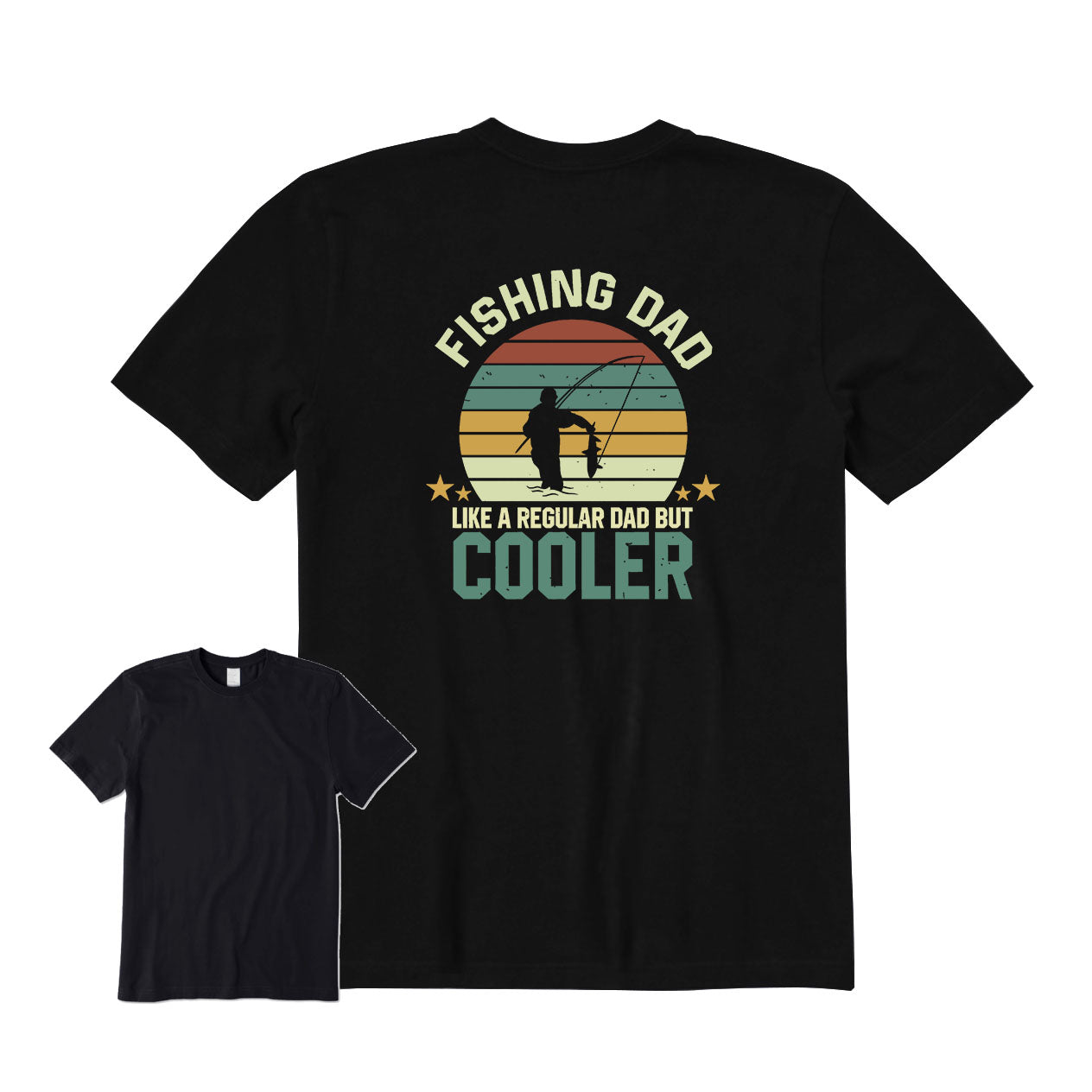 Fishing Dad Cooler Back Graphic T-Shirt