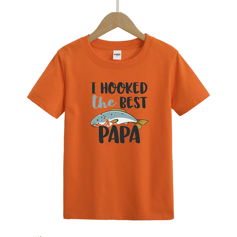 I Hooked the Best Papa Kid's T-Shirts