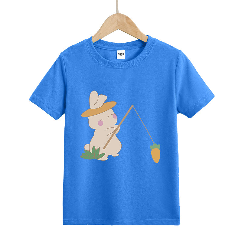 Rabbit Fishing Kid's T-Shirts