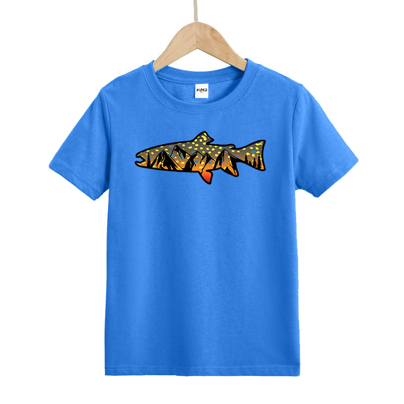 Brook Trout Mountains Kids T-Shirt