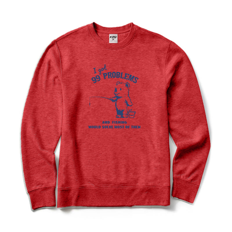 Fishing Would Solve Most of Them Crewneck Sweatshirt