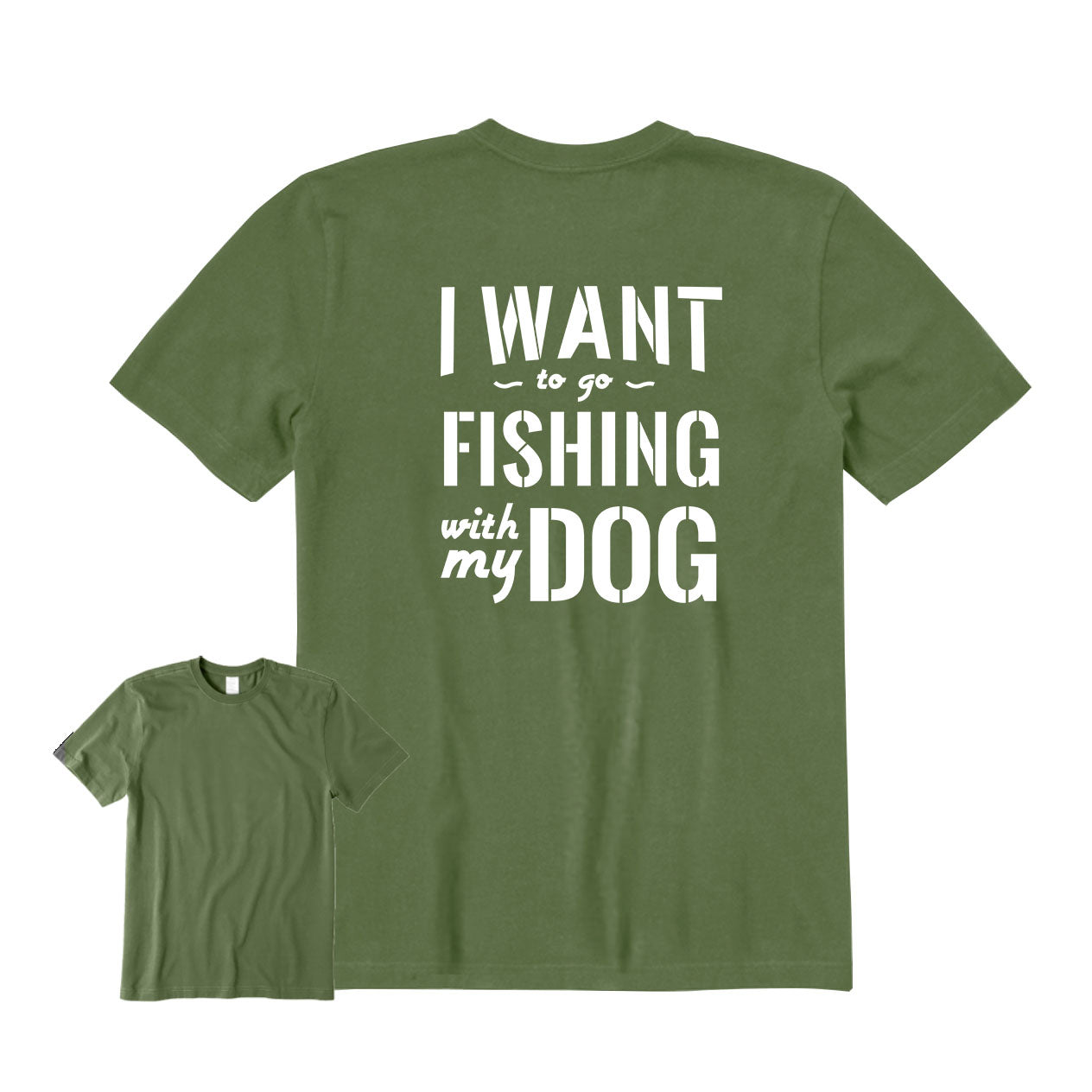 I Want to Go Fishing With My Dog Back Graphic T-Shirt