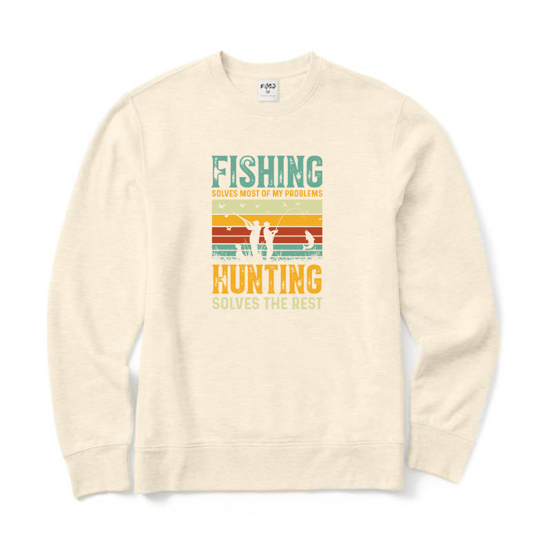 Fishing Hunting Solves The Rest Crewneck Sweatshirt