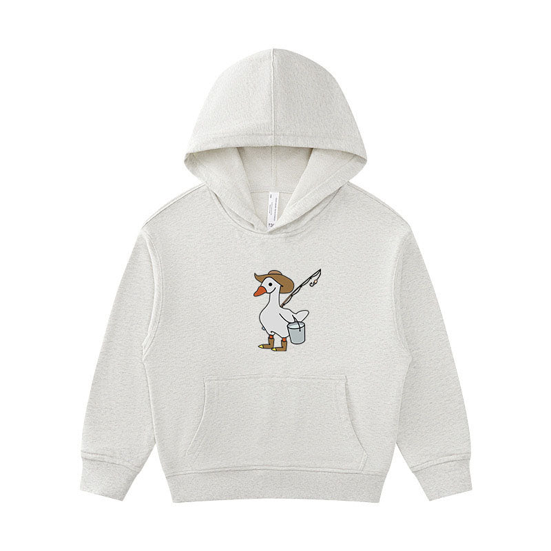 SILLY GOOSE GONE FISHING Kid's Hoodie