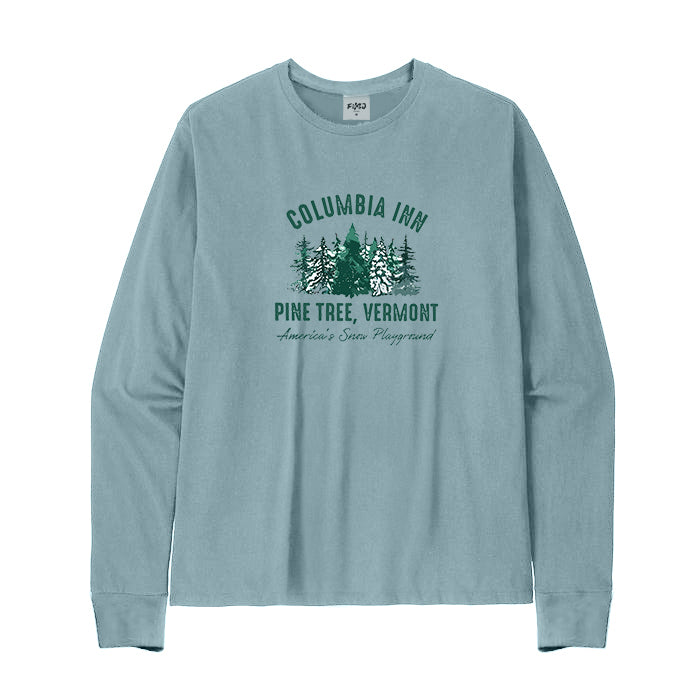 Christmas Columbia Inn Pine Tree Vermont Long Sleeve T-Shirt