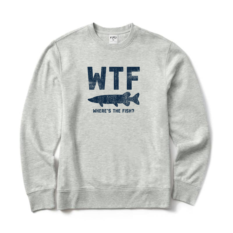 WTF Where's The Fish Musky? Crewneck Sweatshirt