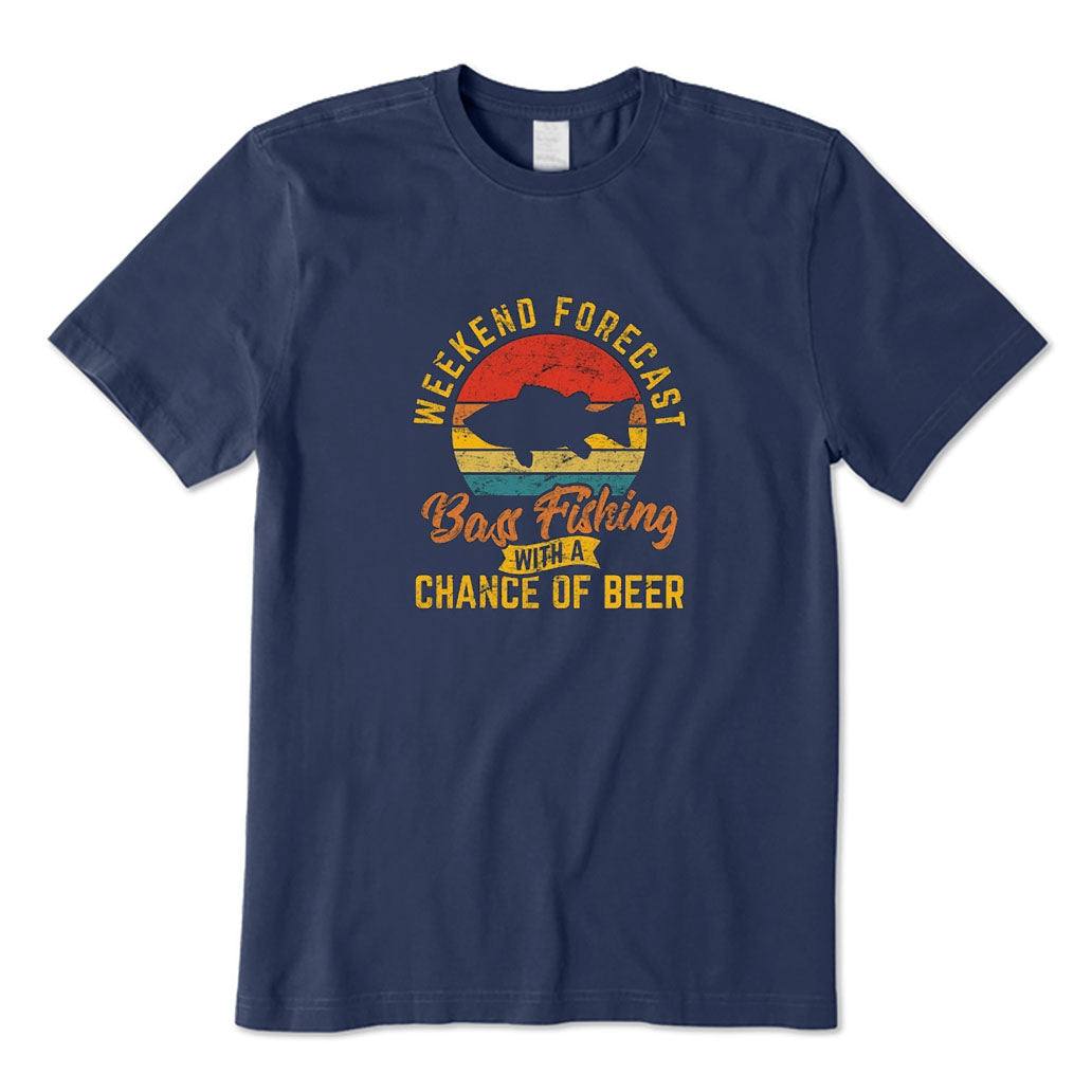 Bass Fishing with A Chance of Beer T-Shirt