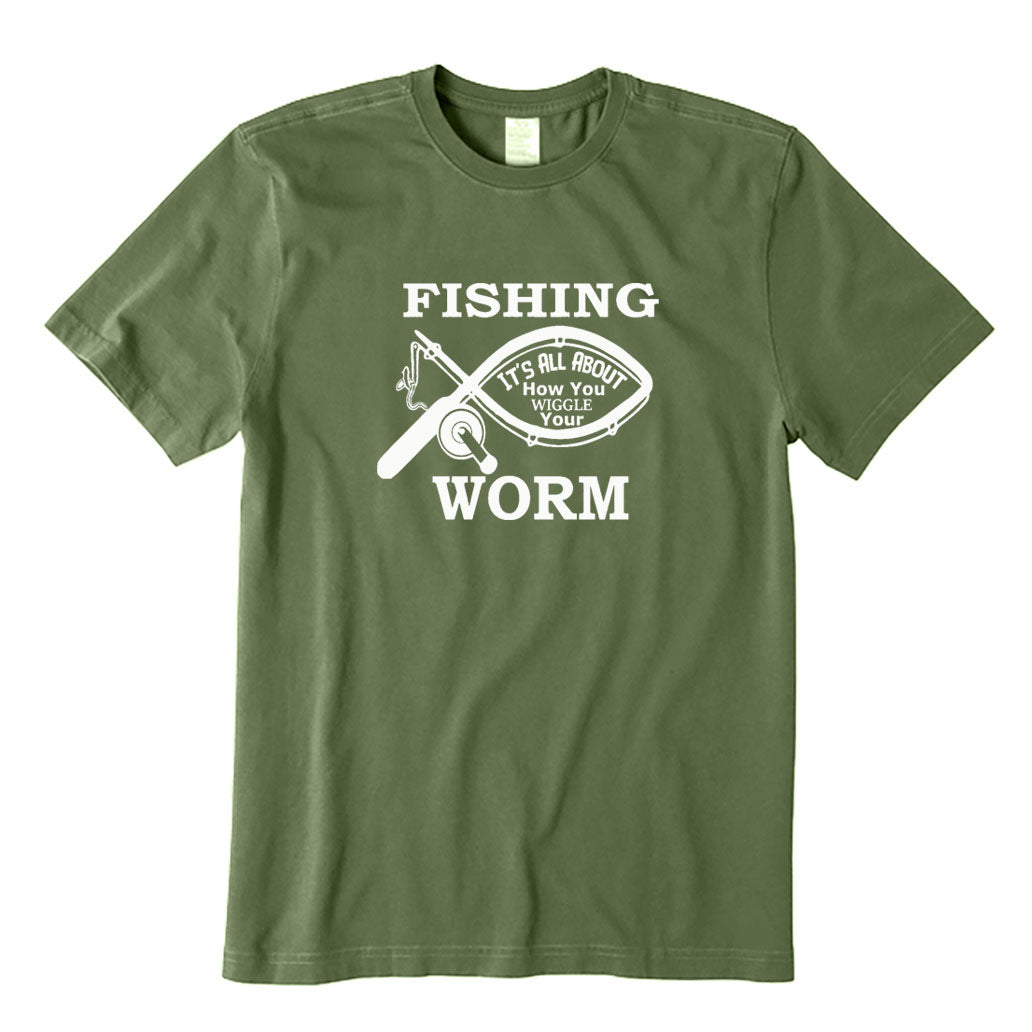 Fishing Rod and Worm T-Shirt