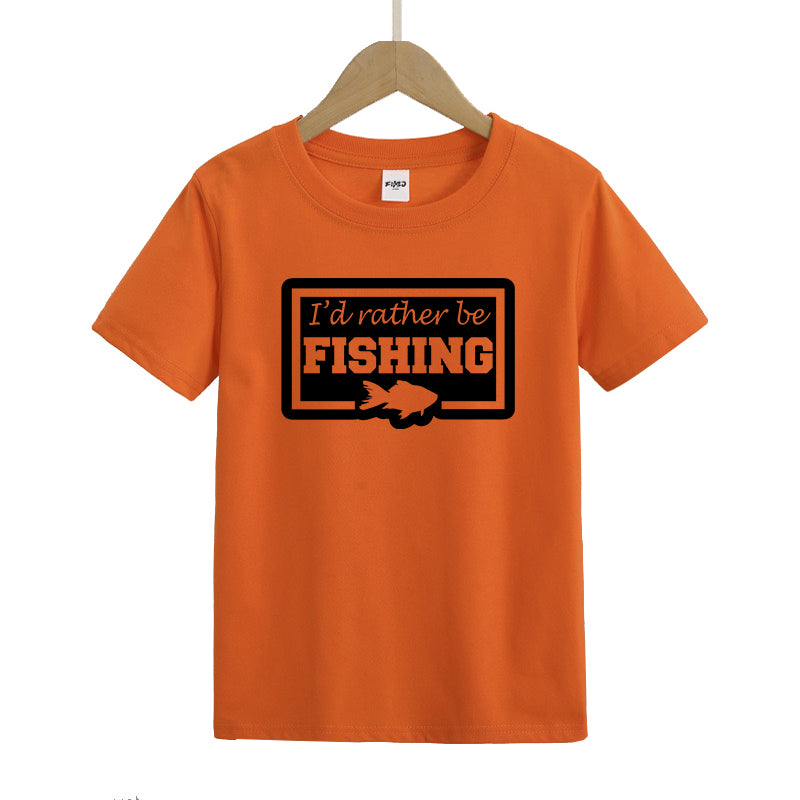 I'd Rather Be Fishing Kids T-Shirt