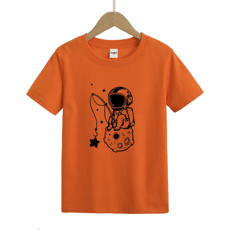 Lonely Astronaut Fishing Kid's T-Shirts