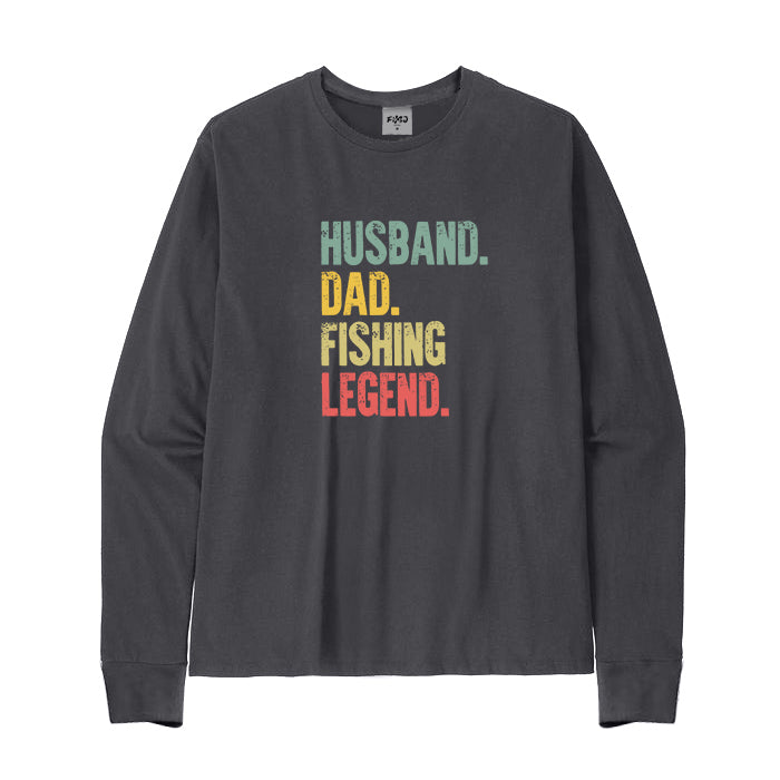 Husband Dad Fishing Legend Long Sleeve T-Shirt