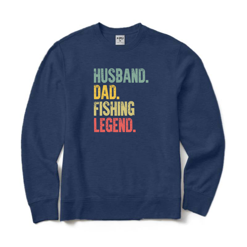 Husband Dad Fishing Legend Crewneck Sweatshirt