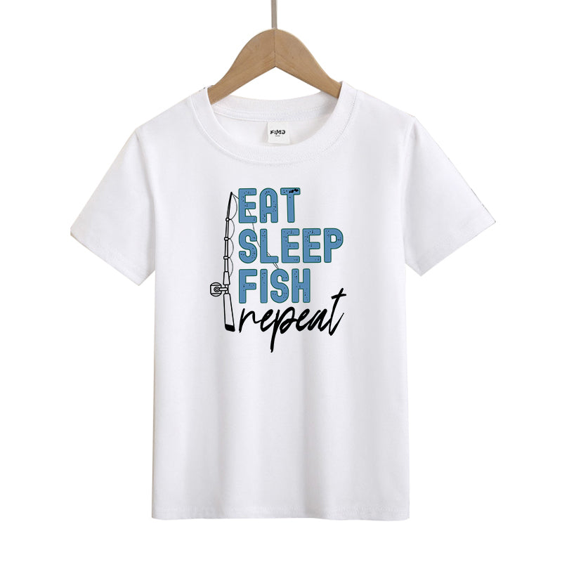 Eat Sleep Fish Repeat Kids T-Shirt