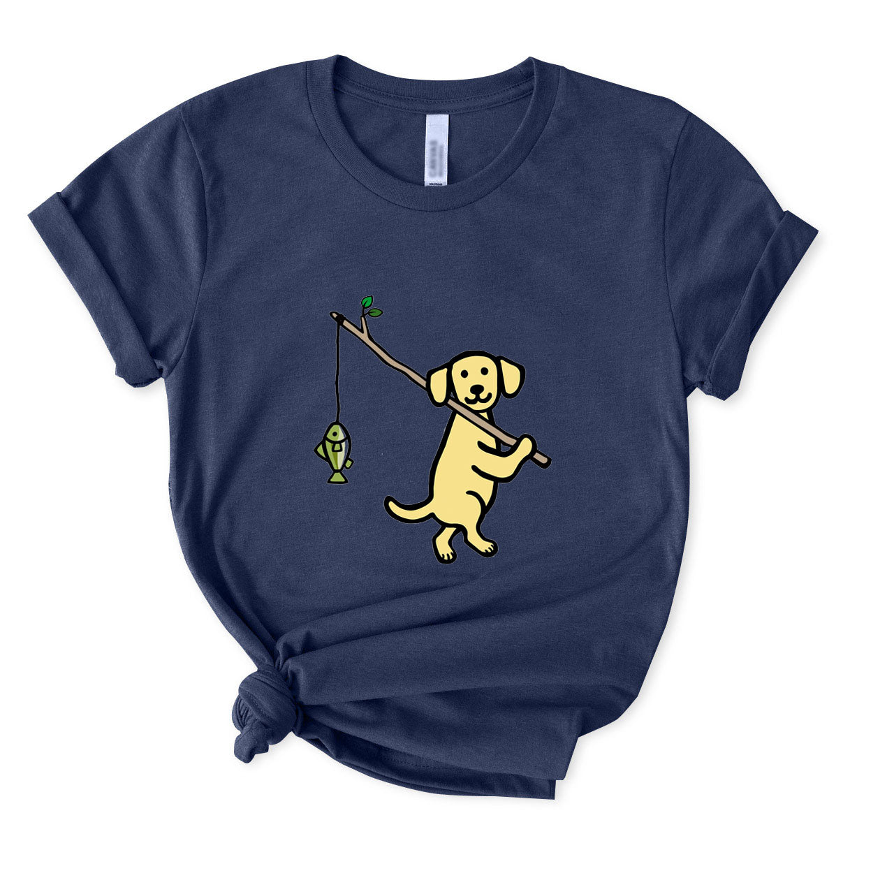 Cute Dog Fishing T-Shirt FOR WOMEN