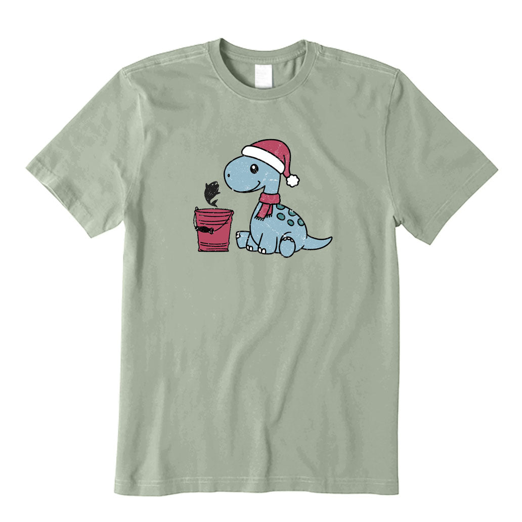 Christmas Dinosaur Fishing T-Shirt