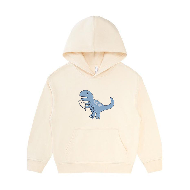 Dinosaur Eating Fish Kid's Hoodie