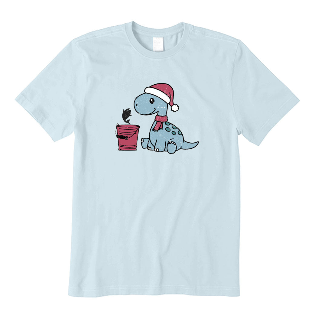 Christmas Dinosaur Fishing T-Shirt