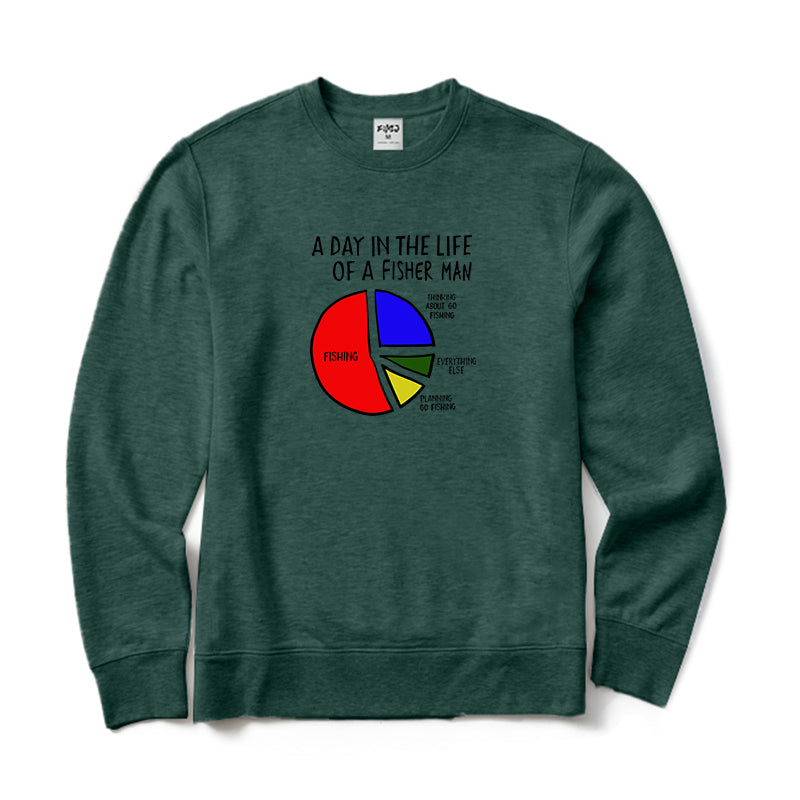 A Day In The Life Of A Fisher Man Crewneck Sweatshirt