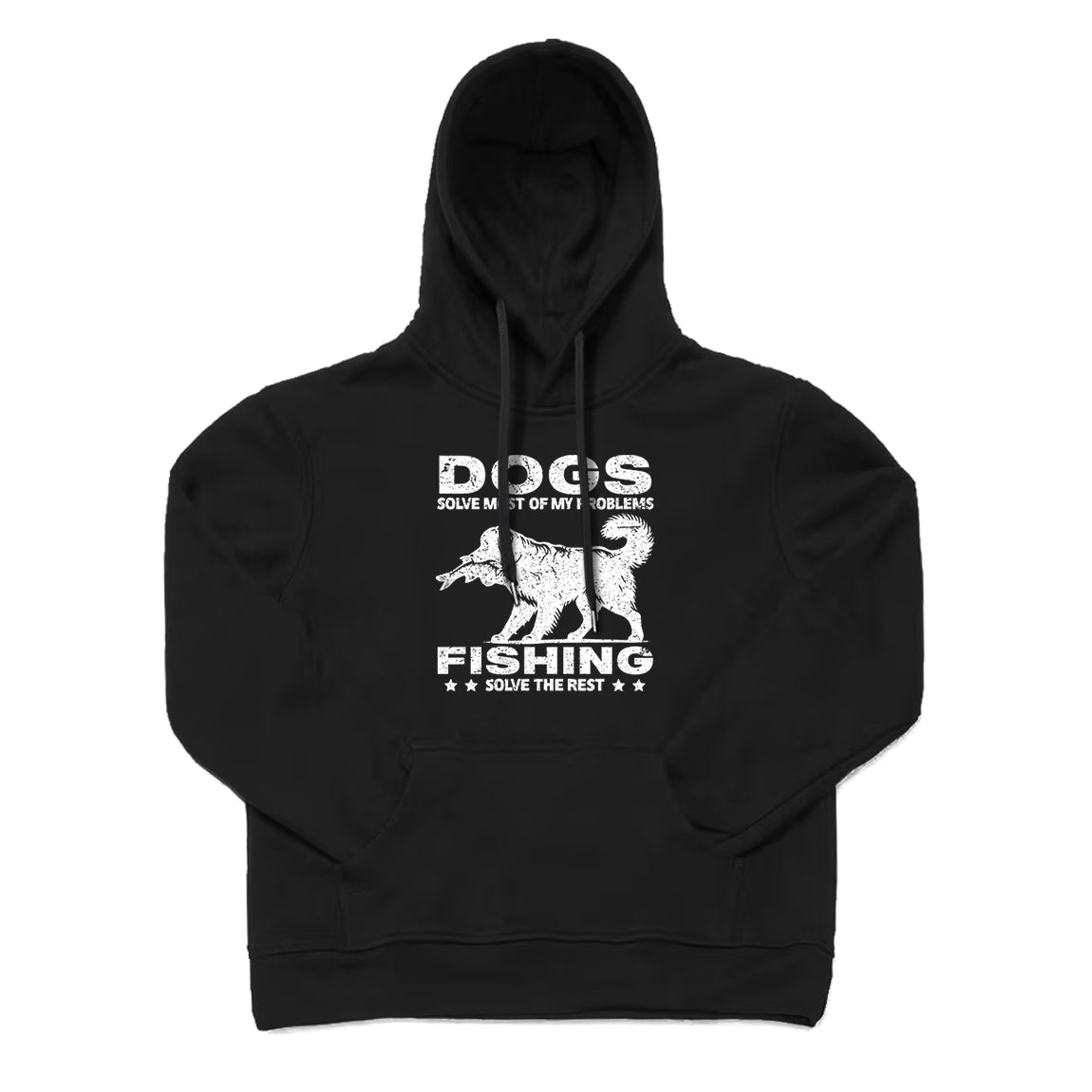 Dogs Solve Most of My Problems Fishing Solve The Rest Hoodie