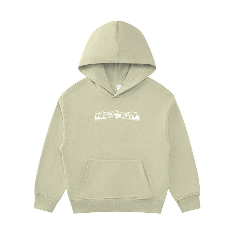 Fishing Scene Mountain Kid's Hoodie