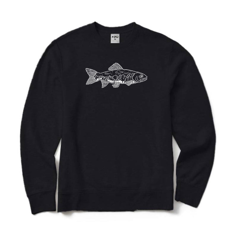 SALMON FISH LANDSCAPE Crewneck Sweatshirt