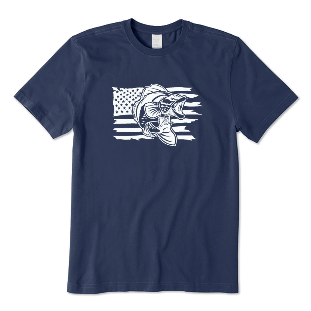 American Flag Bass Fishing T-Shirt