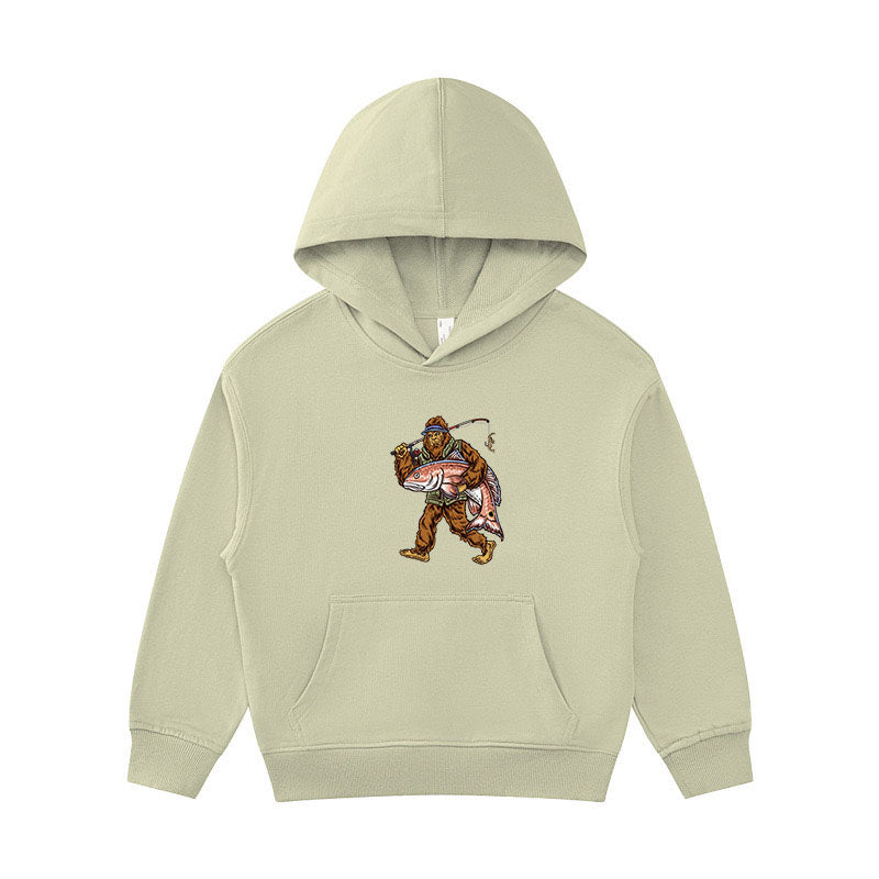 Big Foot Fisherman Kid's Hoodie