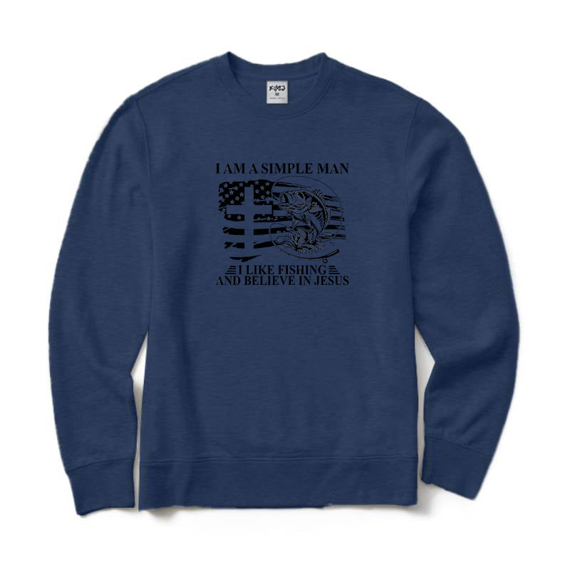 I Like Fishing And Believe In Jesus Crewneck Sweatshirt