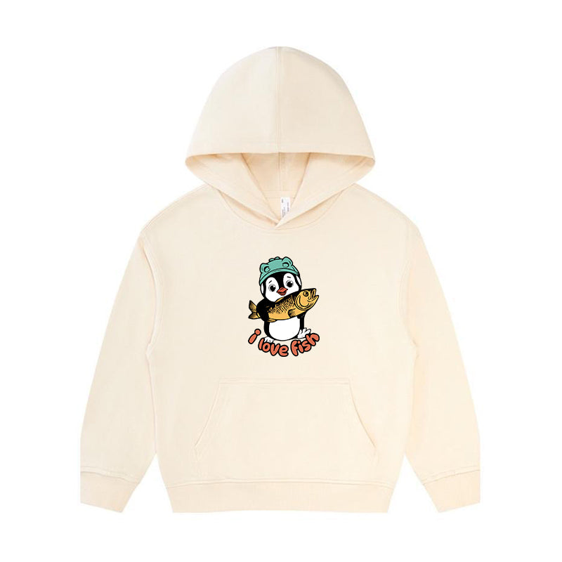 Penguins love fish Kid's Hoodie