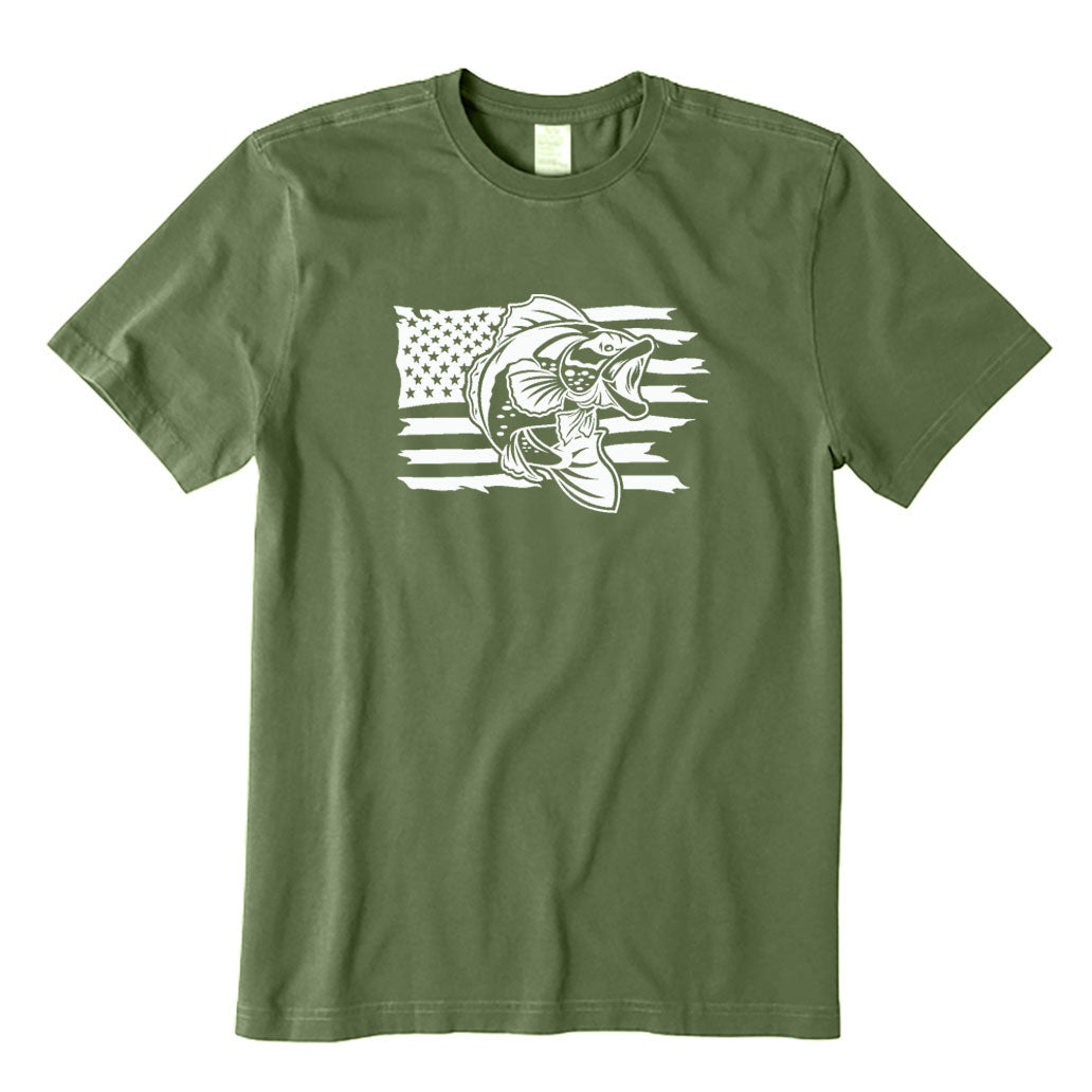 American Flag Bass Fishing T-Shirt