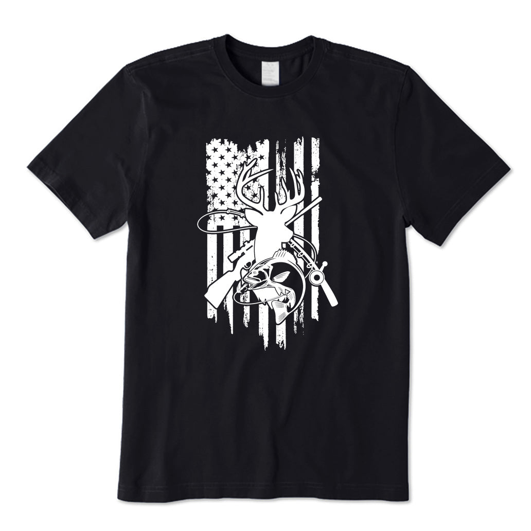 Hunting and American Flag T-Shirt