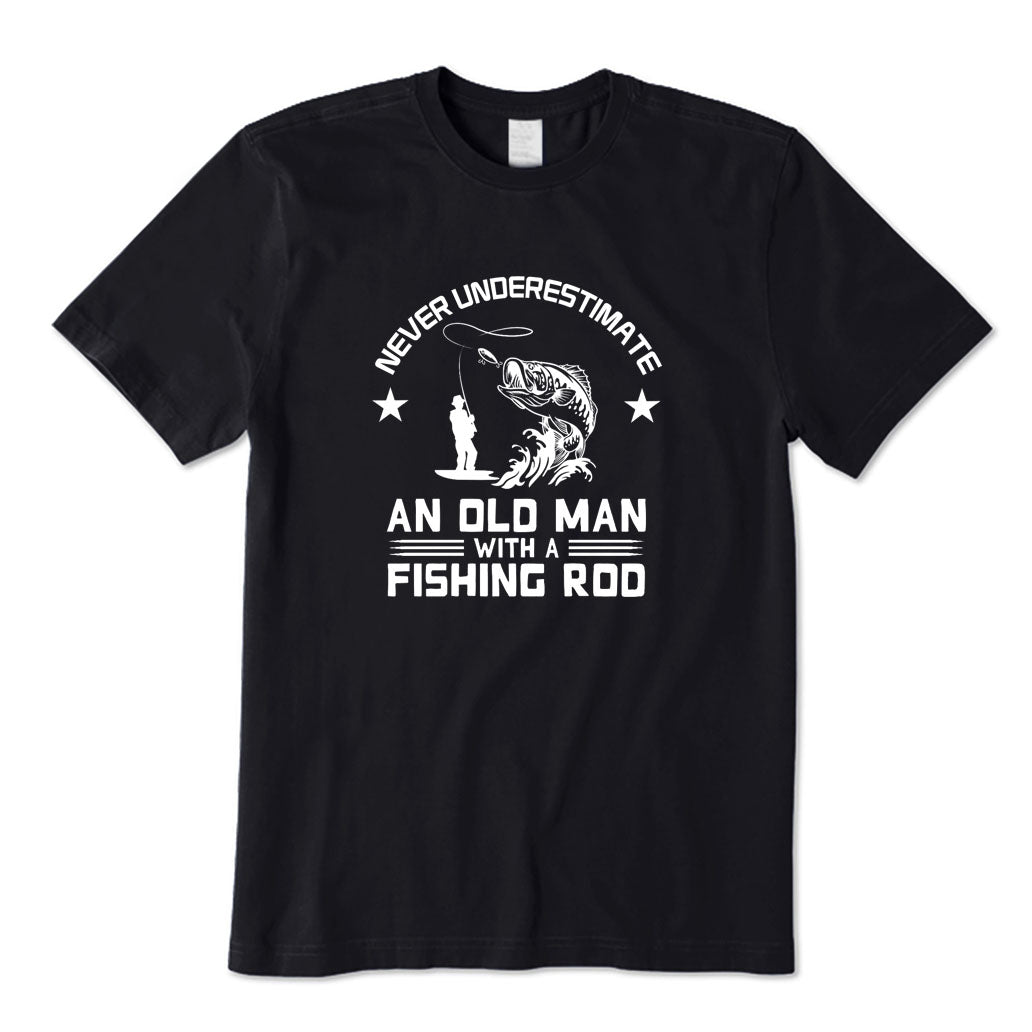 An Old Man with A Fishing Rod T-Shirt