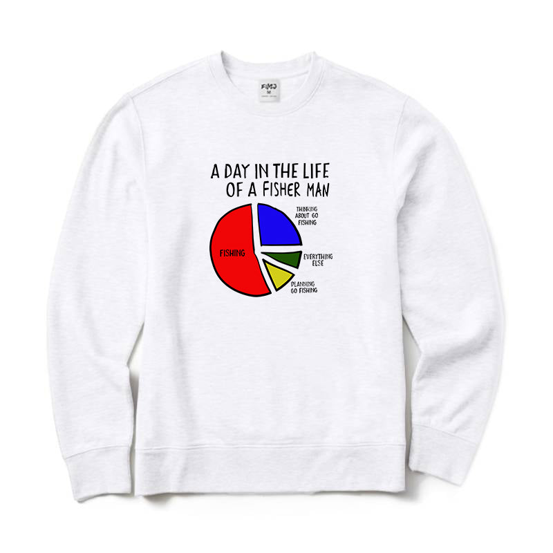 A Day In The Life Of A Fisher Man Crewneck Sweatshirt