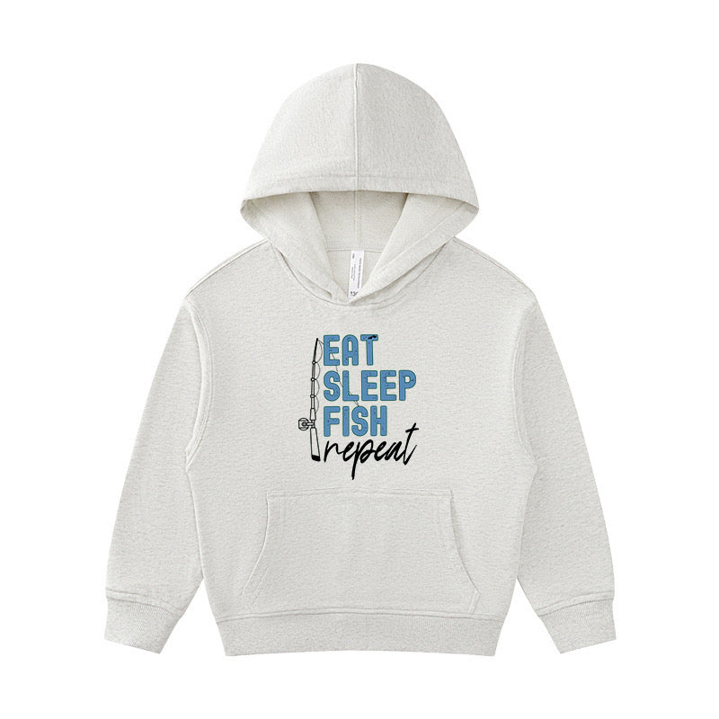 Eat Sleep Fish Repeat Kid's Hoodie